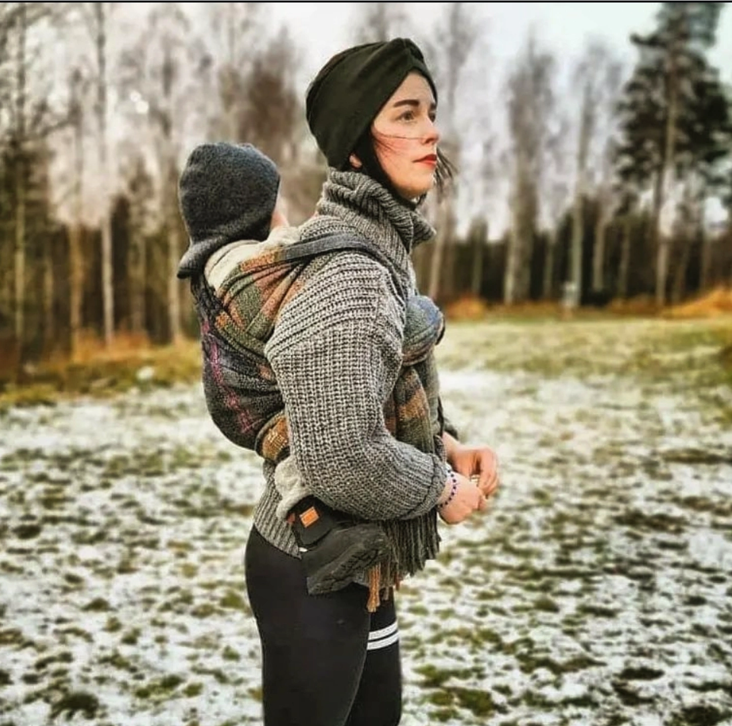 Pannband ekologisk ullfrotté - "djup granskog"
