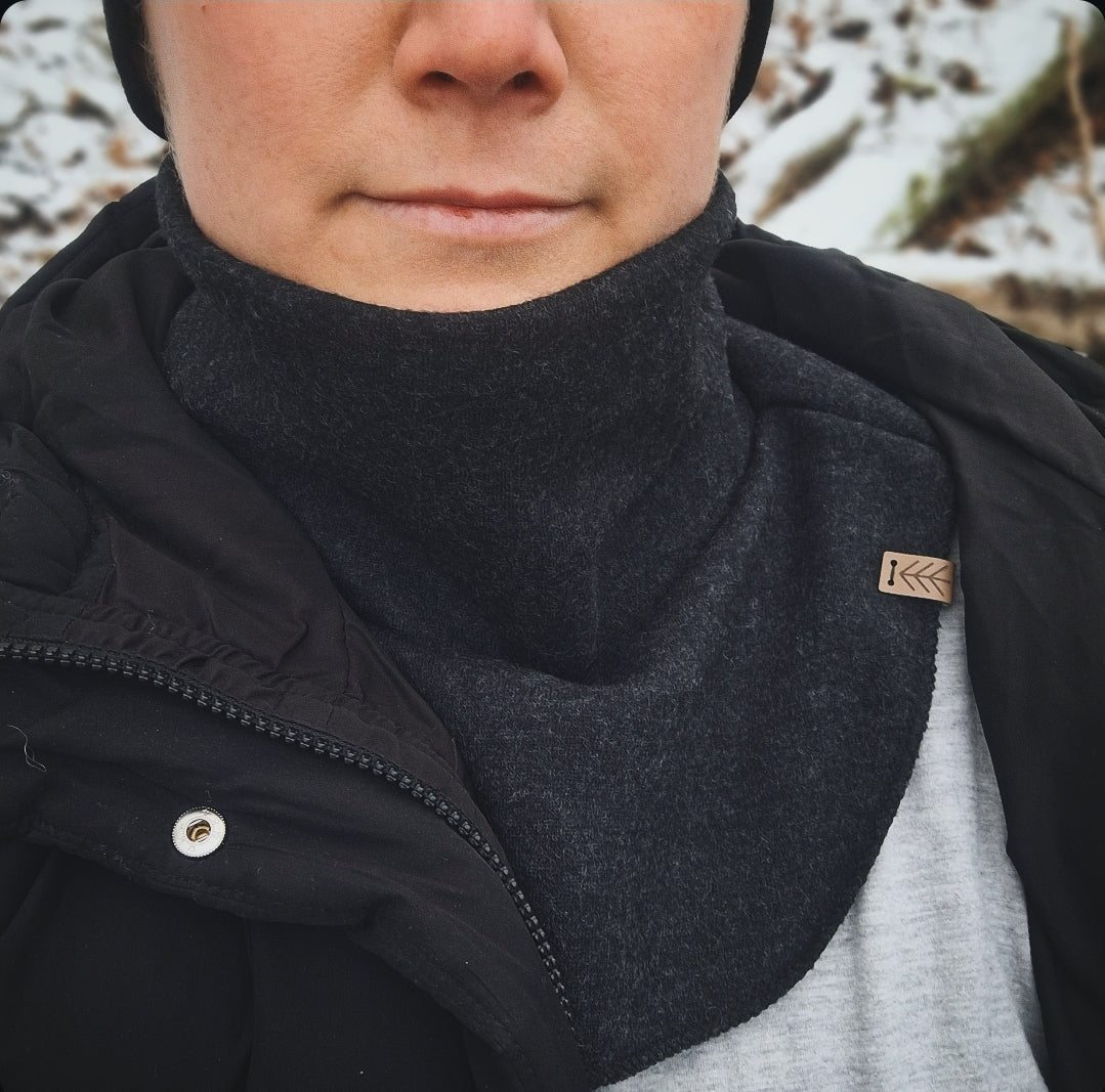 Halskrage / fuskpolo ekologisk ullfrotté - "vinternatt"